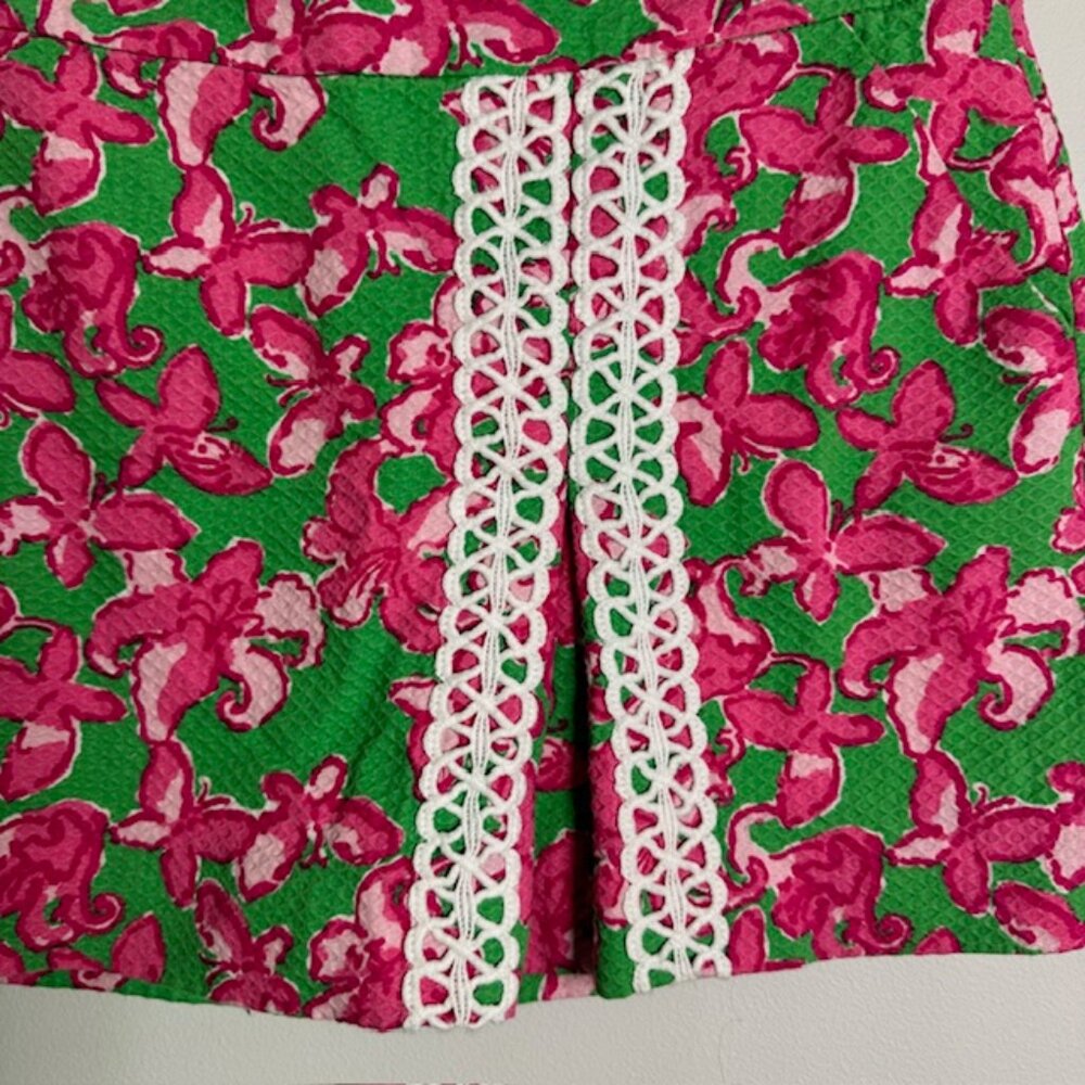 Lilly Pulitzer Pink & Green Floral Skort Size 8 - Picture 2 of 5